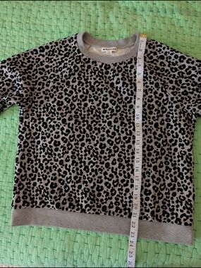 Whistles Grey and Black Leopard-Print Sweatshirt